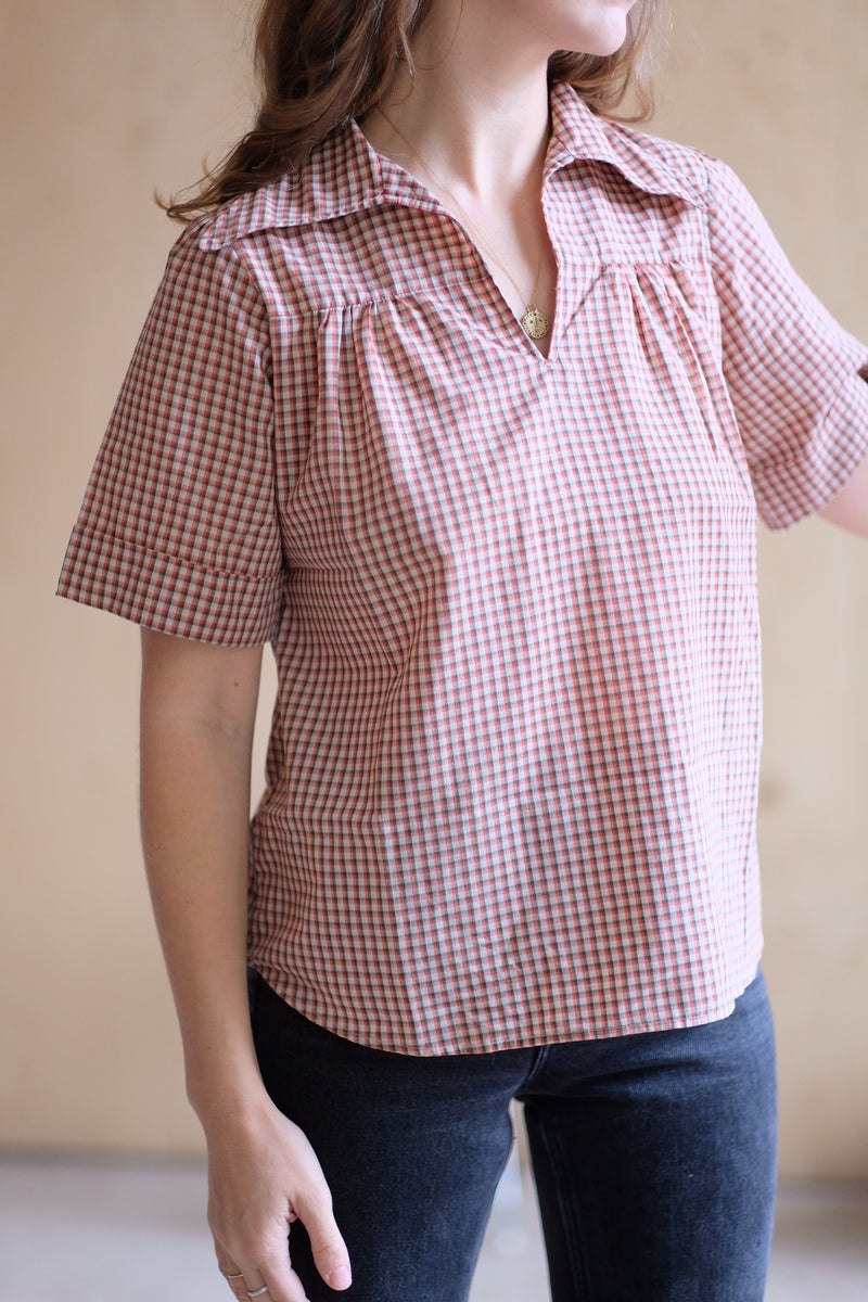 Vintage check blouse