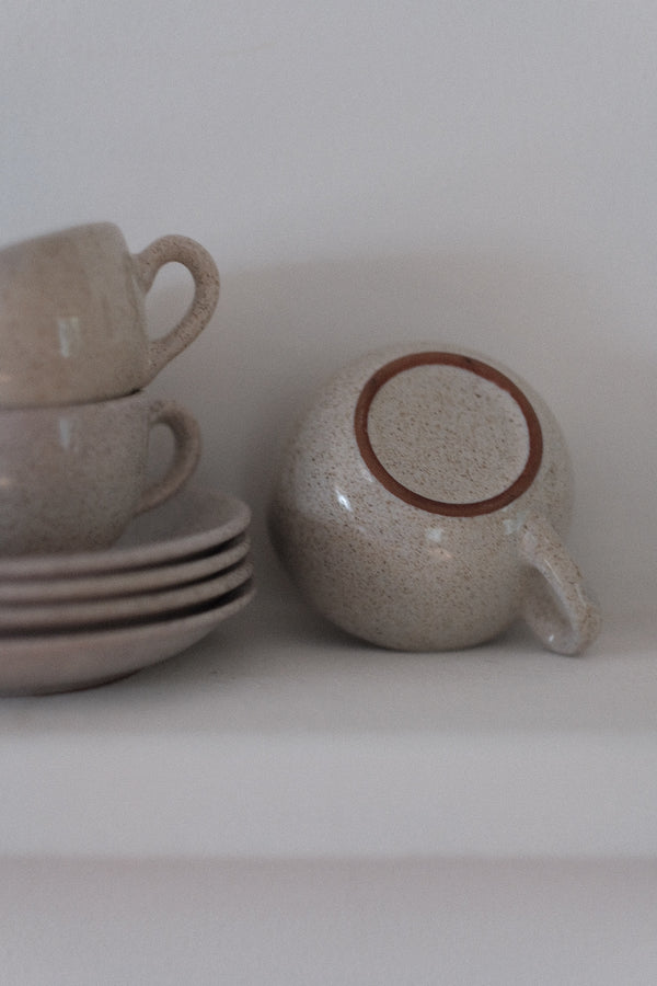 Vintage speckled tea cups