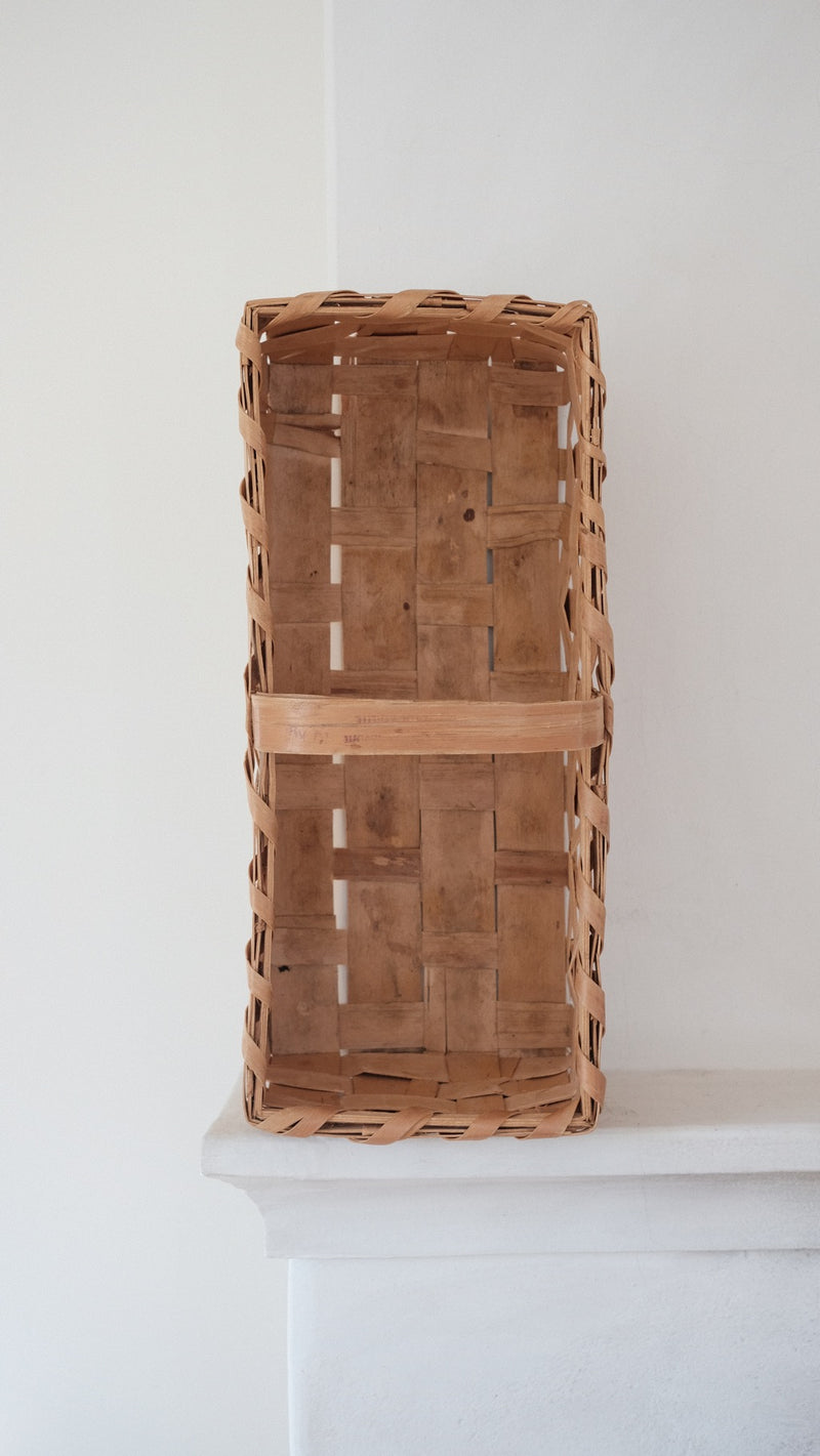 Woven split wood basket