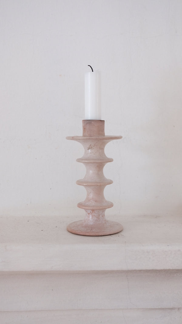 Sandstone sculptural candlestick
