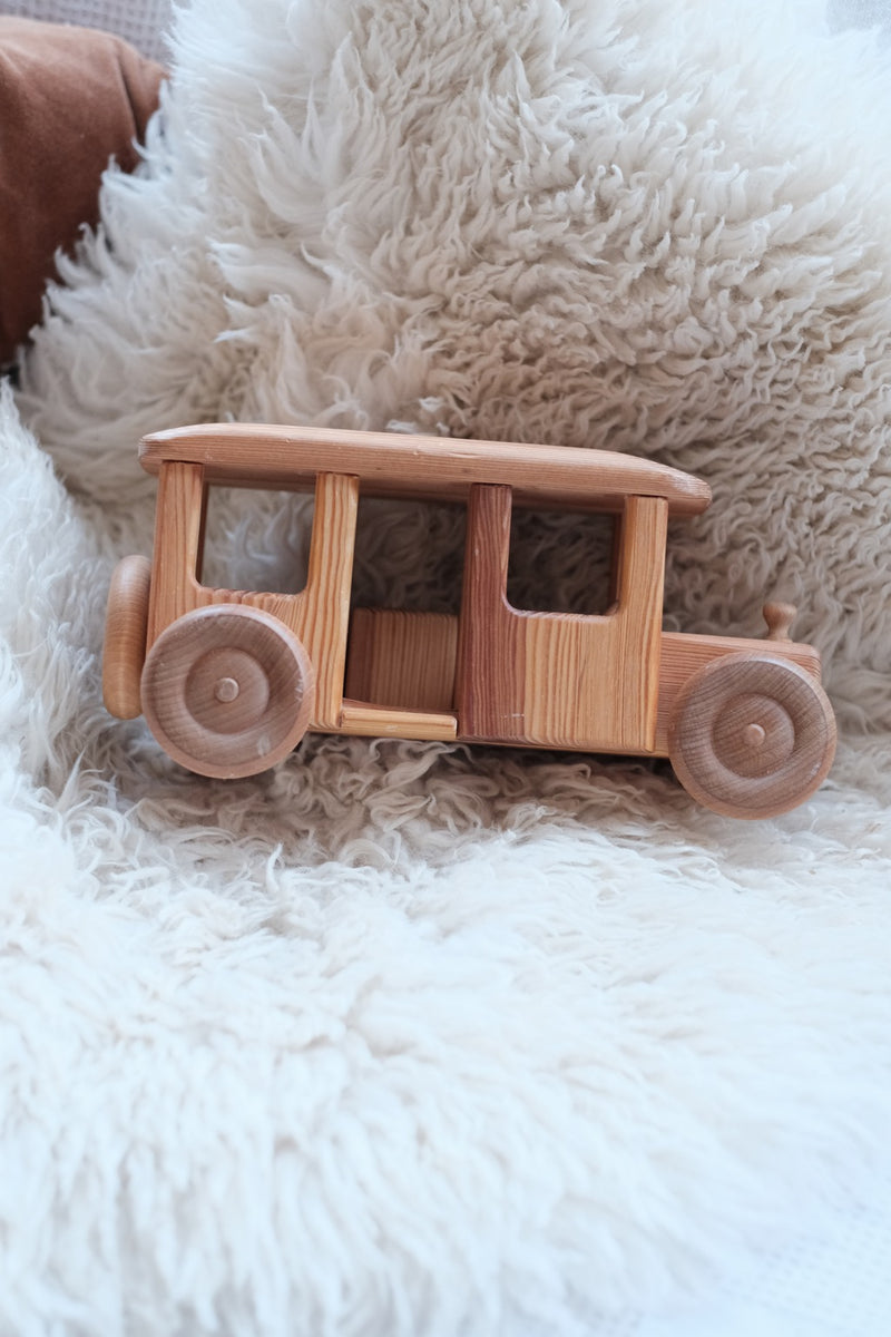 Wooden toy bus