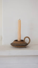 Stoneware candle holder